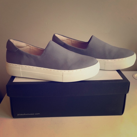 Jslides Shoes - ⭐️ LIKE NEW! JSlides ARIANA grey fabric sneakers